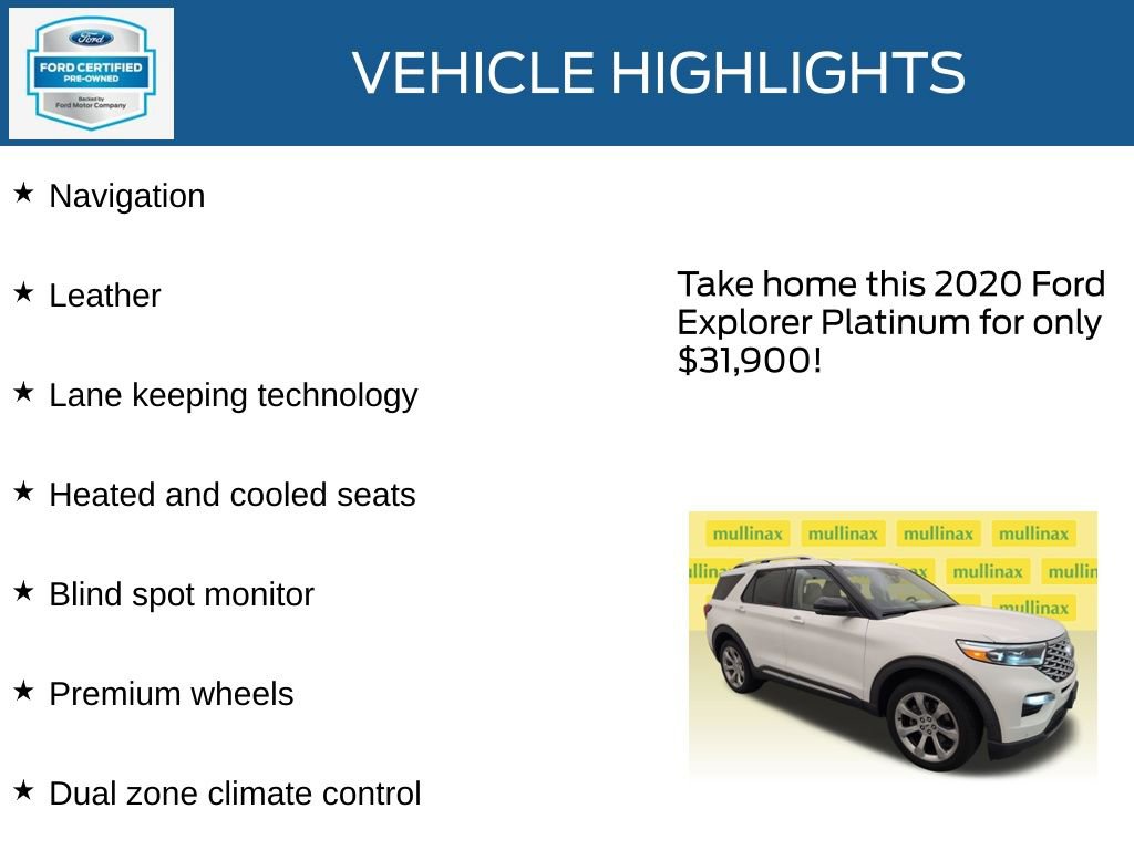Used 2020 Ford Explorer Platinum w/ Premium Technology Package AWD/4WD image 23