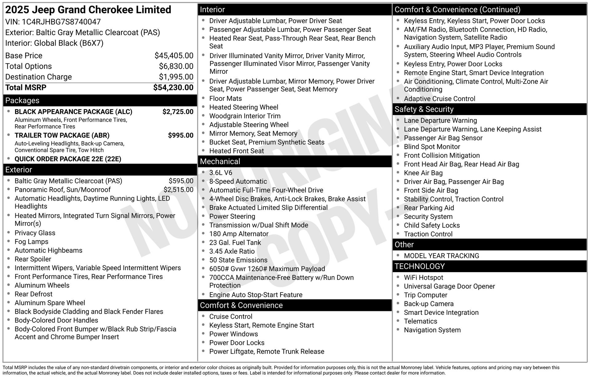 New 2025 Jeep Grand Cherokee Limited w/ Black Appearance Package image 3