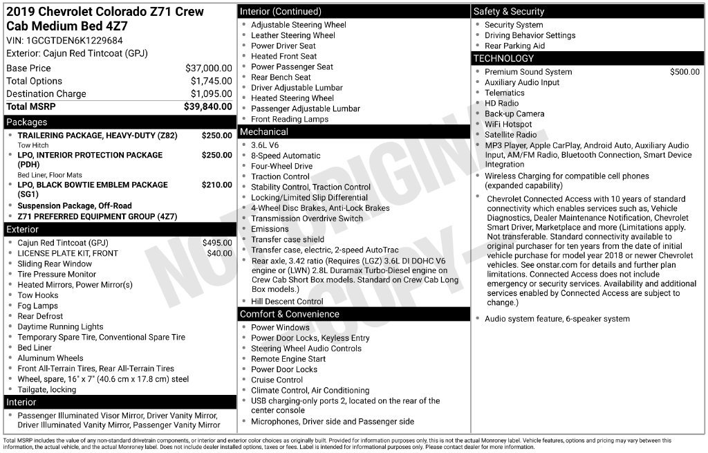 Used 2019 Chevrolet Colorado Z71 AWD/4WD image 4