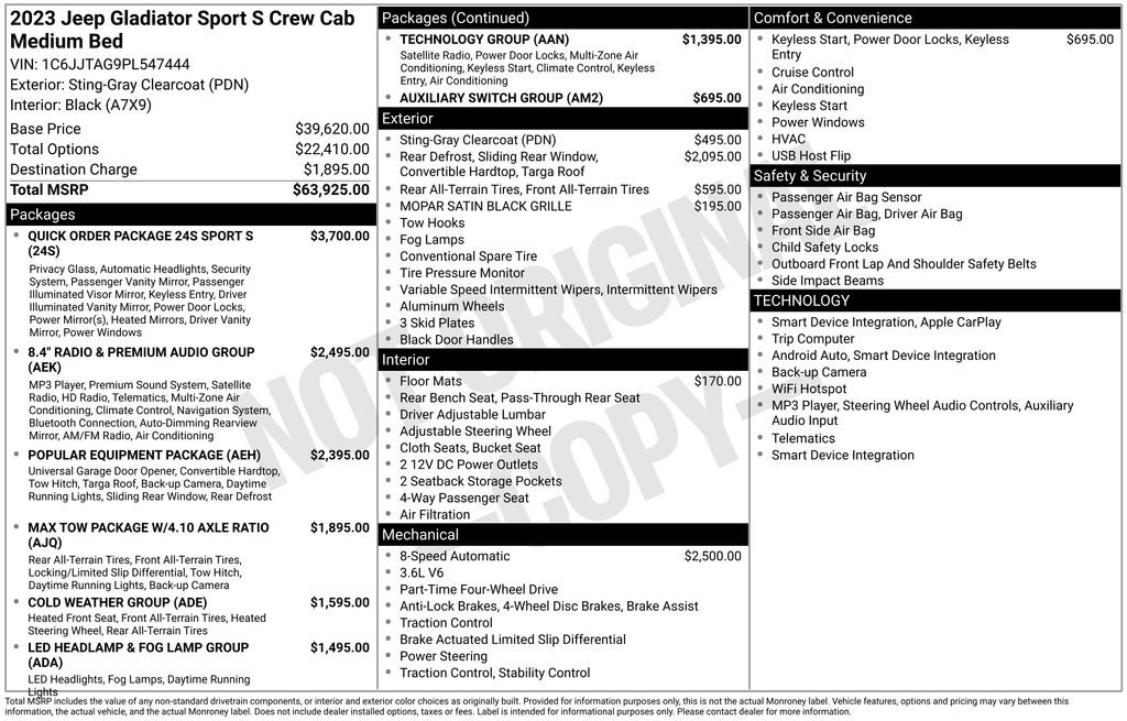 Used 2023 Jeep Gladiator Sport AWD/4WD image 10