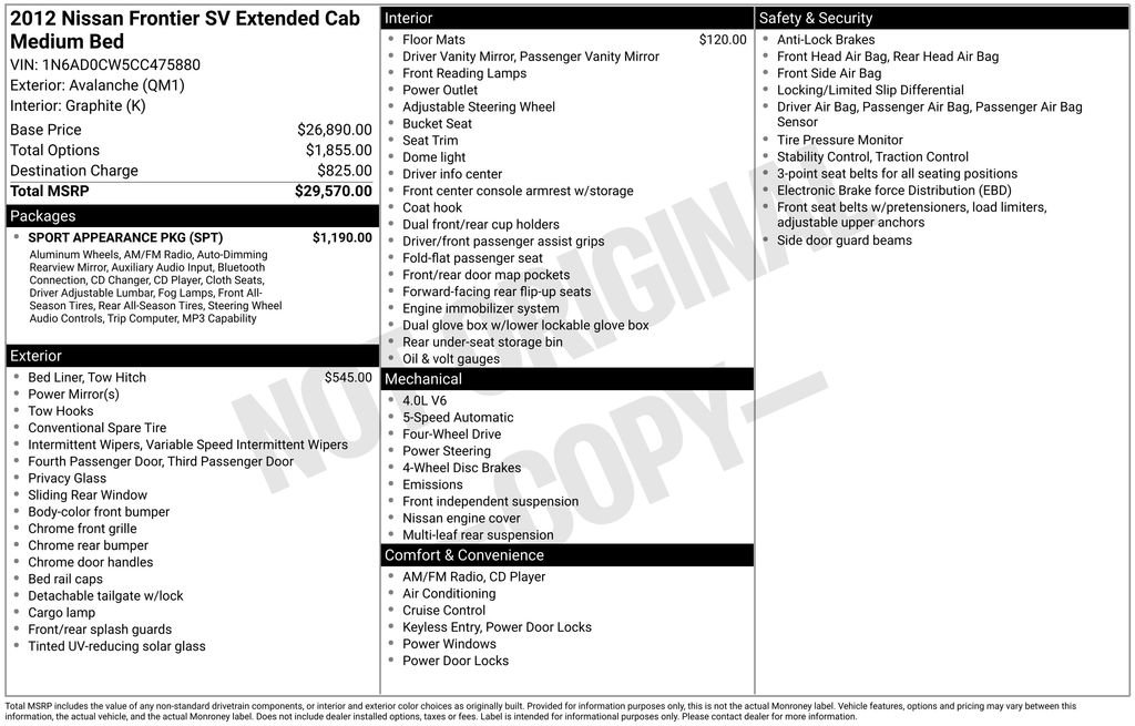 Used 2012 Nissan Frontier SV w/ Sport Appearance Pkg AWD/4WD video 3