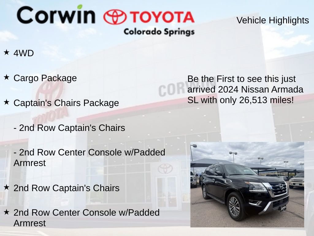 Used 2024 Nissan Armada SL w/ Captain's Chairs Package AWD/4WD image 4