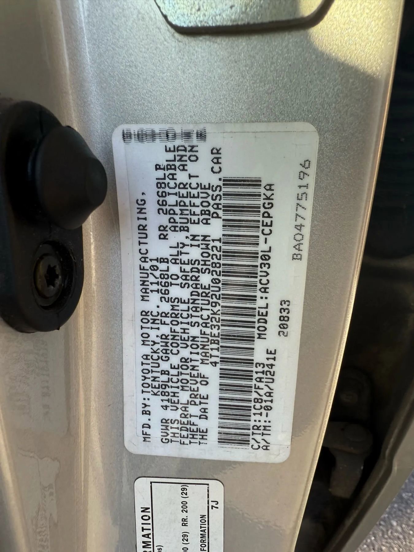 Used 2002 Toyota Camry SE image 30