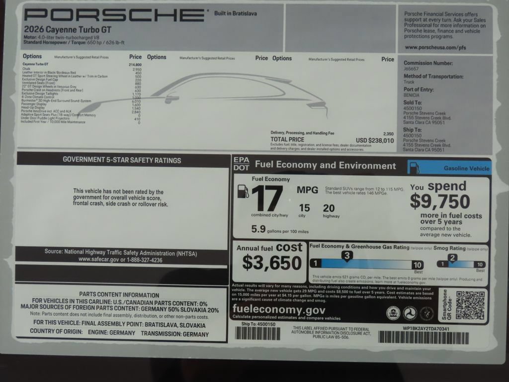 New 2026 Porsche Cayenne Turbo GT AWD/4WD image 14