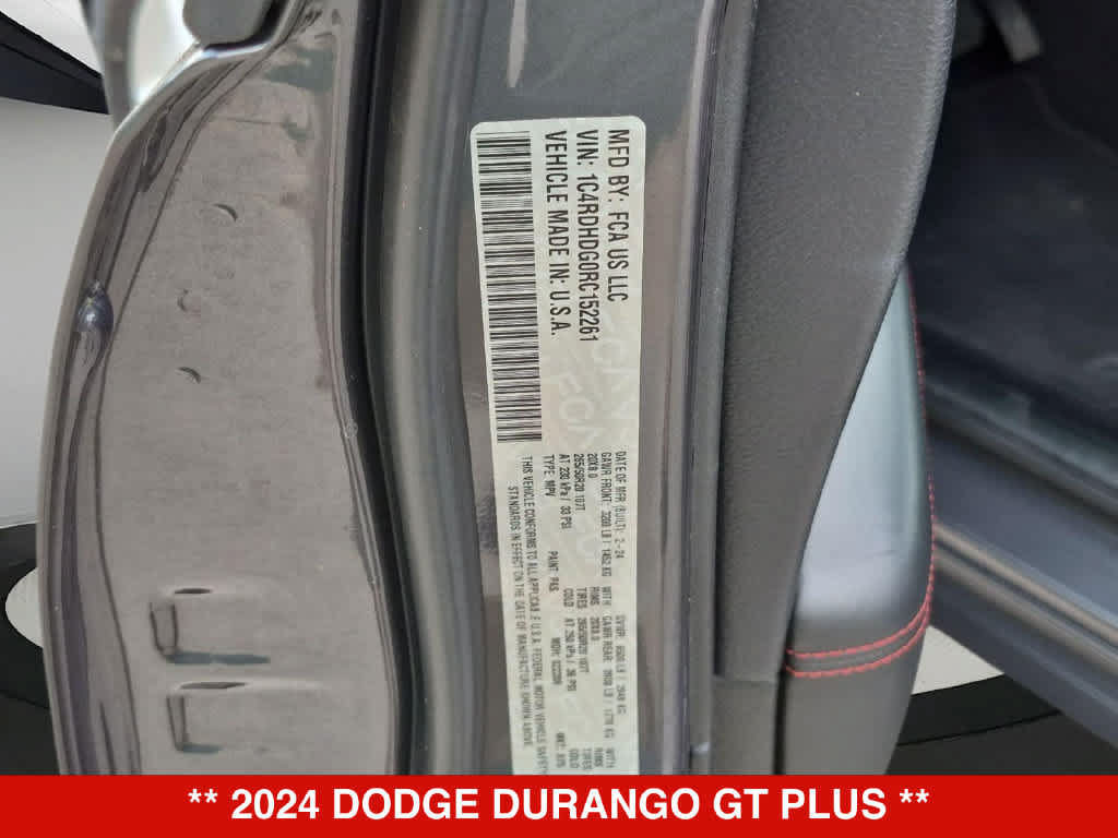 Certified 2024 Dodge Durango GT RWD image 36