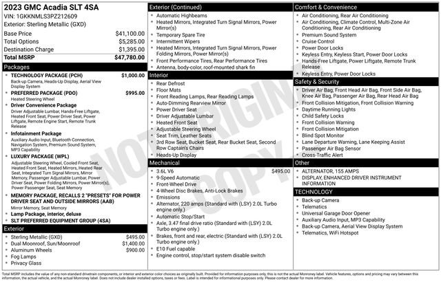 Used 2023 GMC Acadia SLT w/ Technology Package FWD image 35