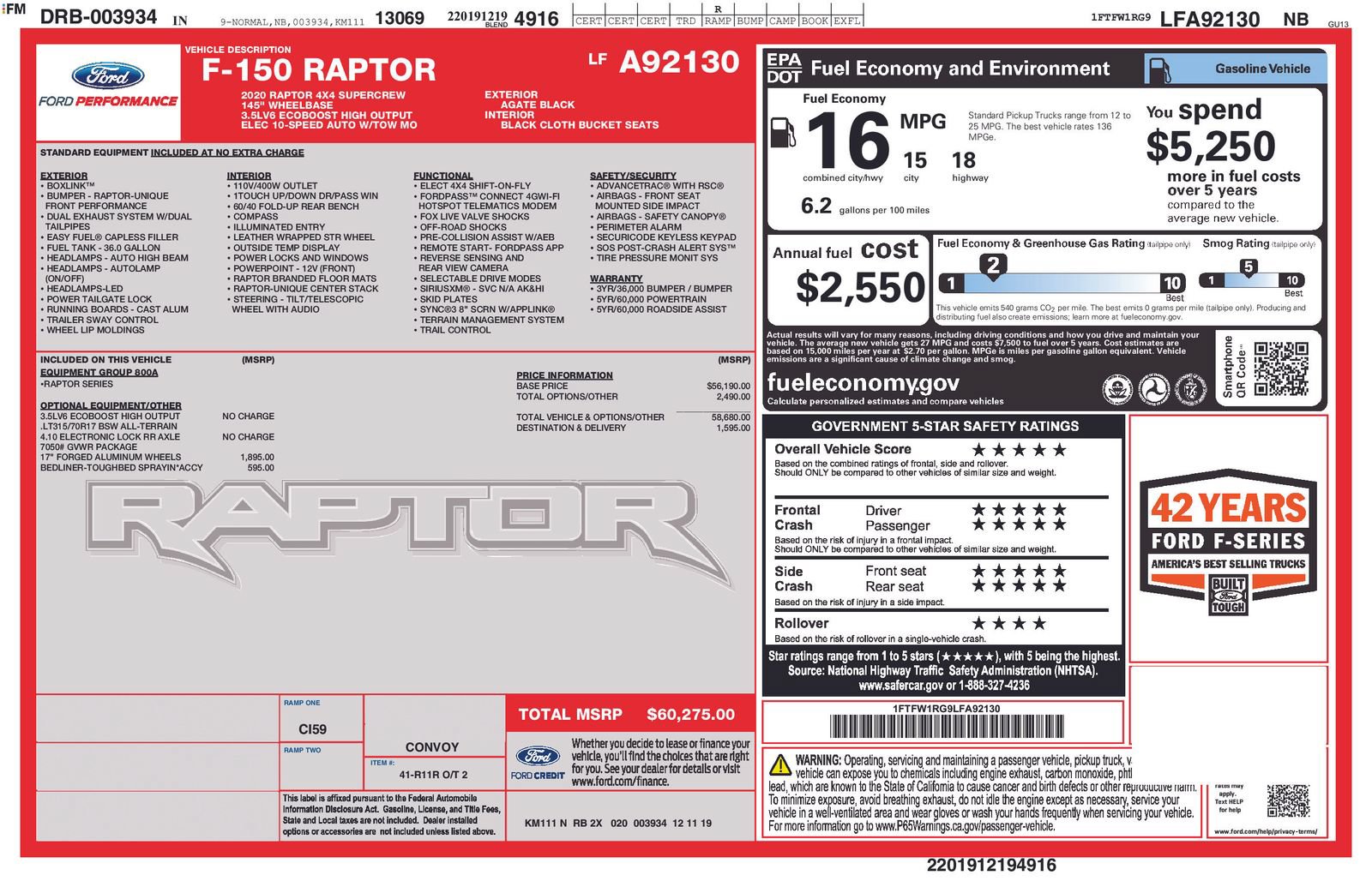 Used 2020 Ford F150 Raptor AWD/4WD image 4