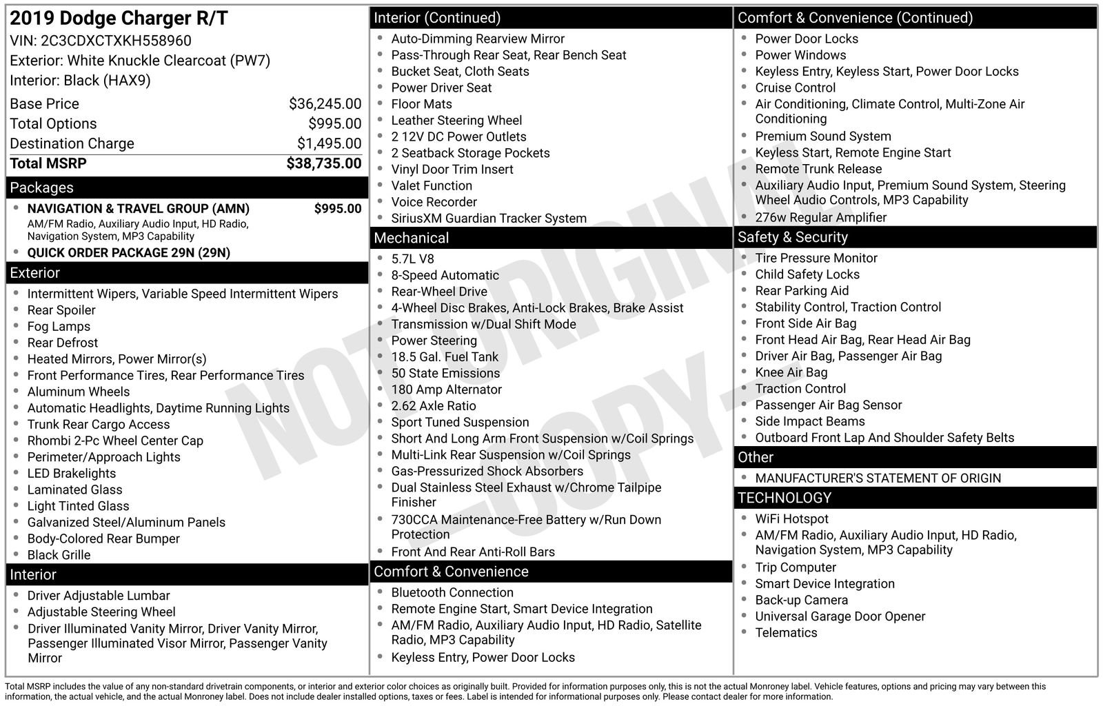 Used 2019 Dodge Charger R/T w/ Navigation & Travel Group image 35