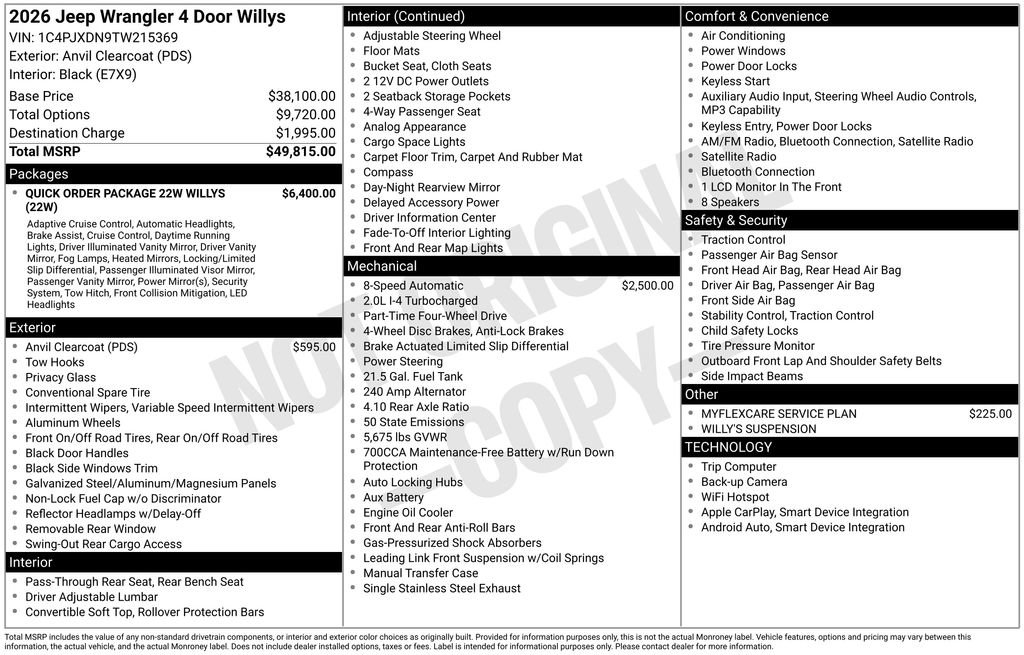 New 2026 Jeep Wrangler Willys image 3