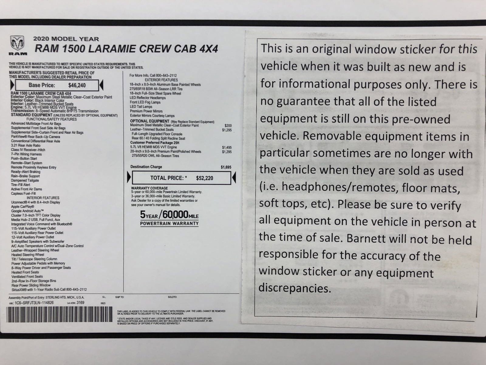 Used 2020 RAM 1500 Laramie image 2
