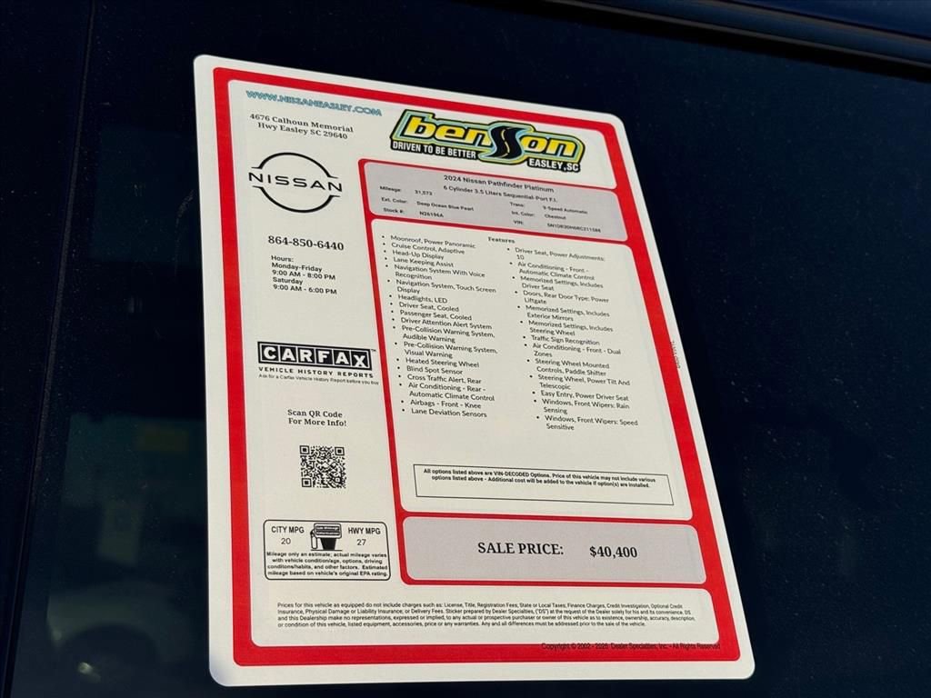 Certified 2024 Nissan Pathfinder Platinum image 26