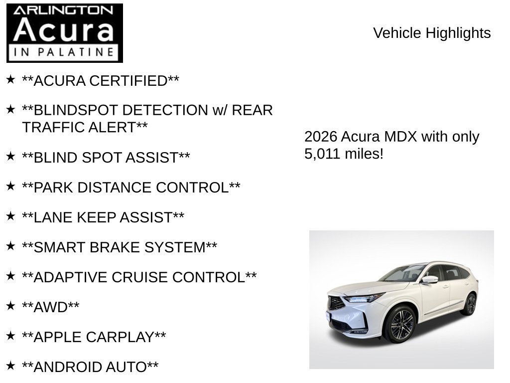 Certified 2026 Acura MDX w/ Advance Package AWD/4WD image 7