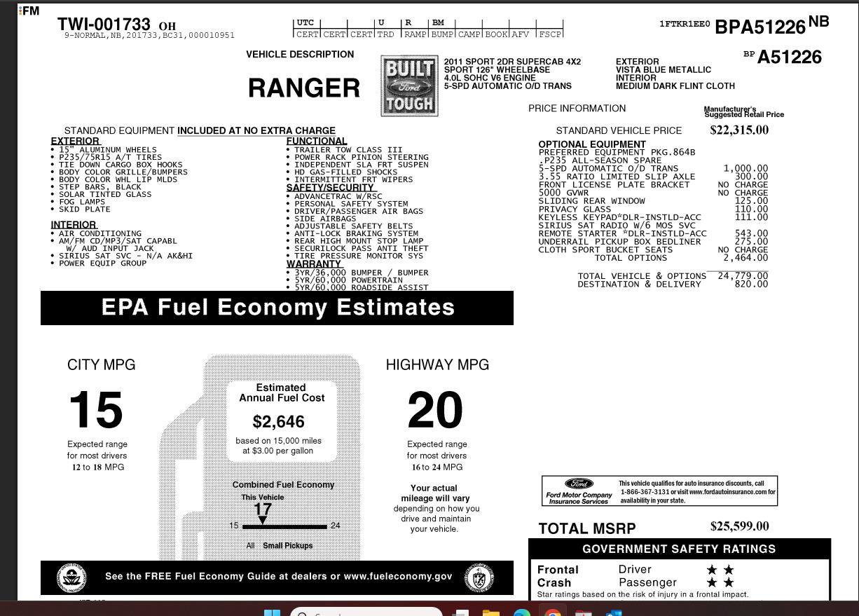 Used 2011 Ford Ranger Sport image 4