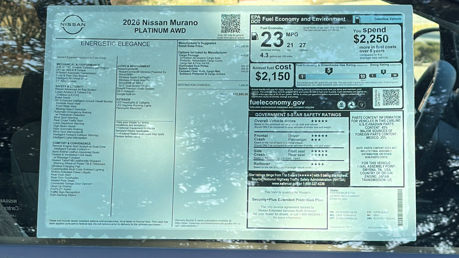 New 2026 Nissan Murano Platinum w/ Cargo Package AWD/4WD image 18