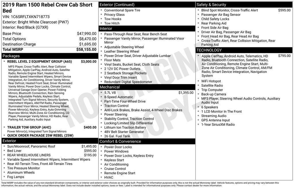 Certified 2019 RAM 1500 Rebel w/ Rebel Level 2 Equipment Group image 10