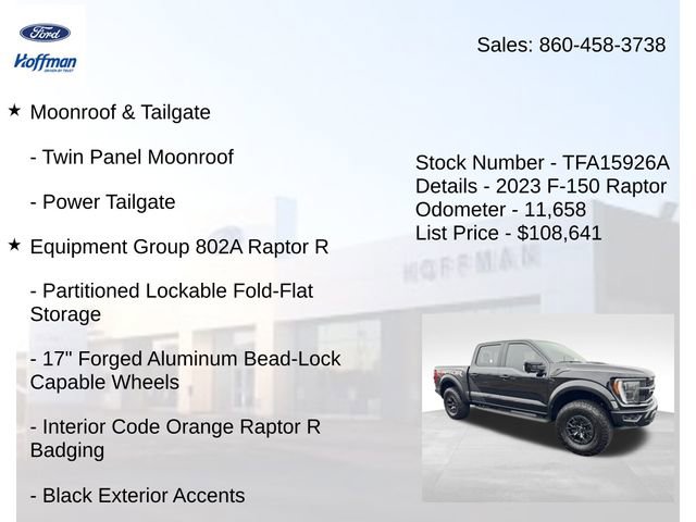 Used 2023 Ford F150 Raptor w/ Equipment Group 802A Raptor R image 5