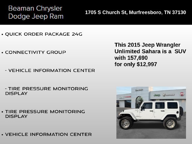 Used 2015 Jeep Wrangler Unlimited Sahara w/ Connectivity Group AWD/4WD image 4