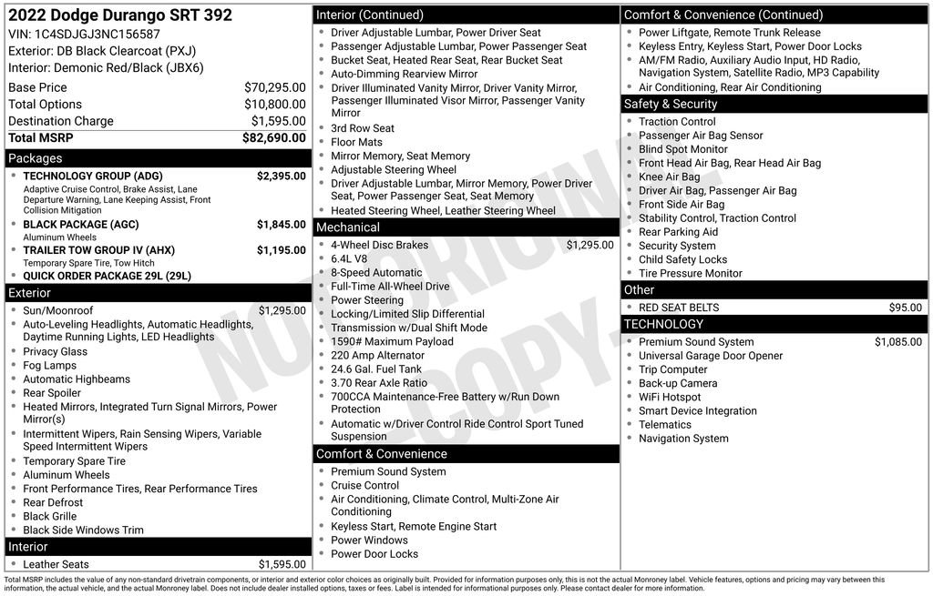 Used 2022 Dodge Durango SRT w/ Technology Group image 3