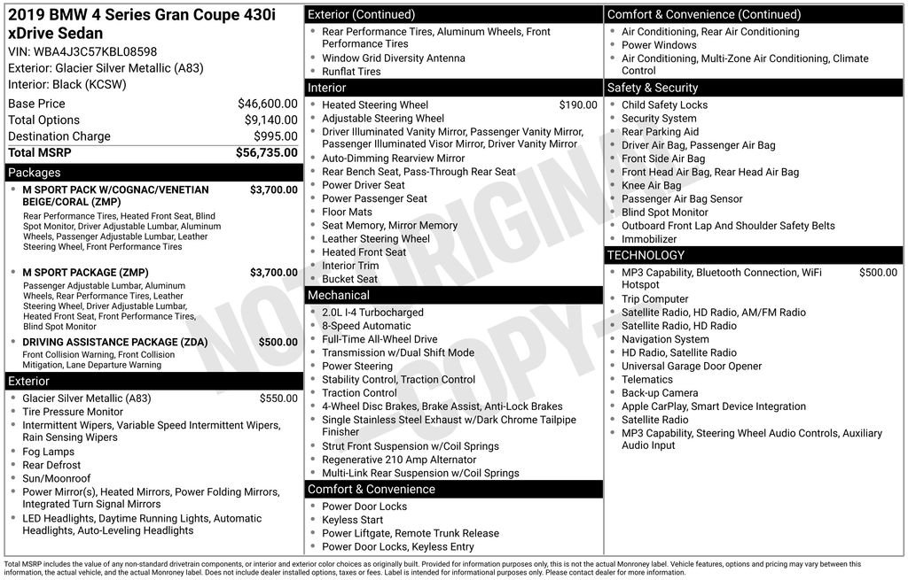 Used 2019 BMW 430i xDrive w/ M Sport Package image 12