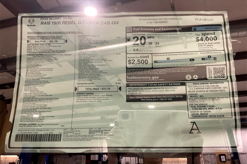 New 2026 RAM 1500 Rebel w/ G/T Package image 14