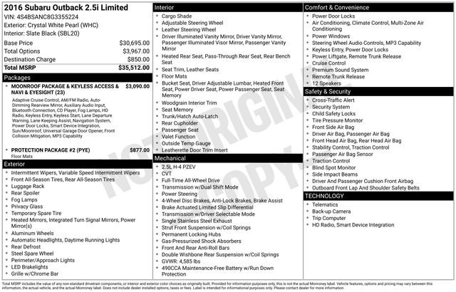 Used 2016 Subaru Outback 2.5i Limited image 10