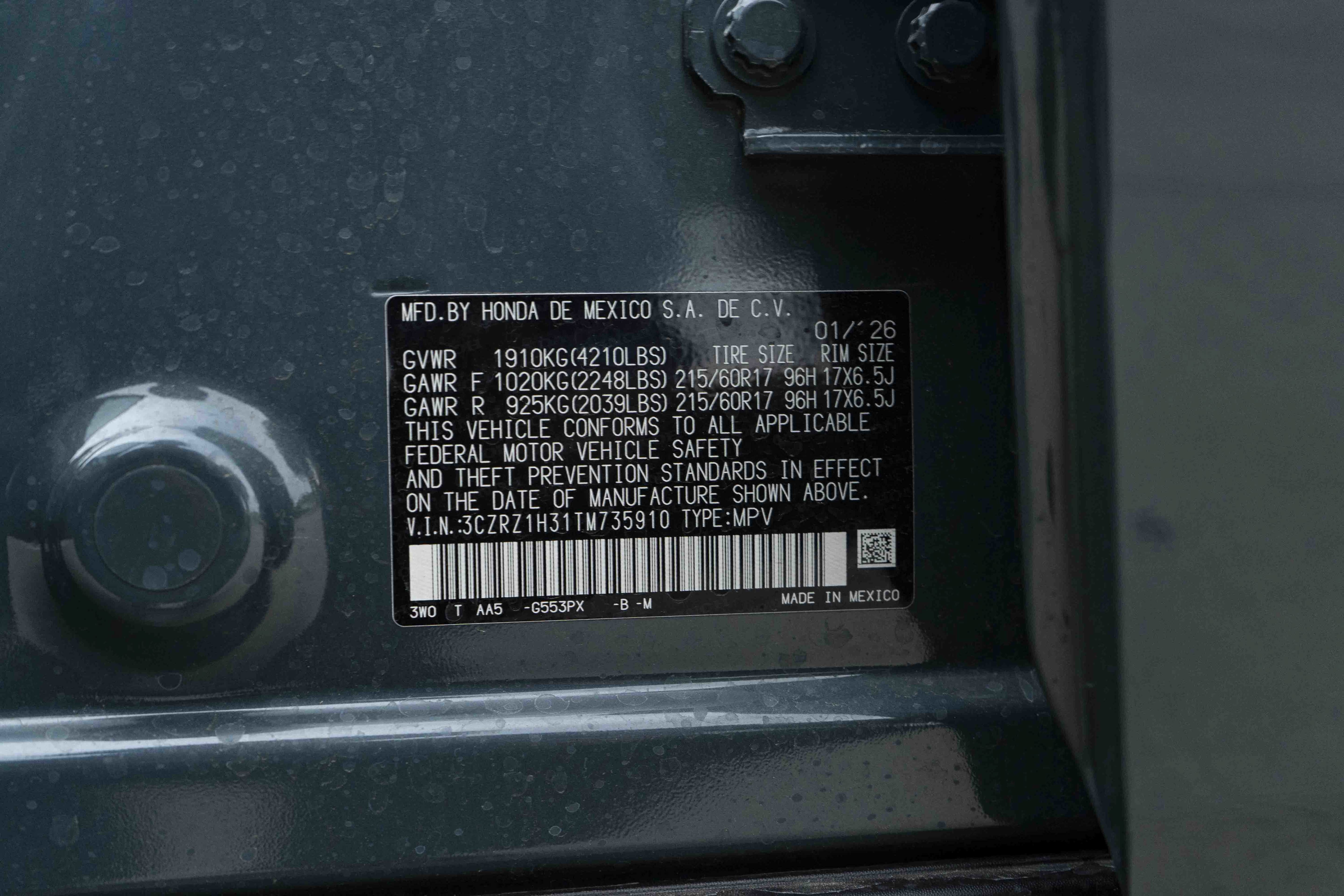 Certified 2026 Honda HR-V LX image 45