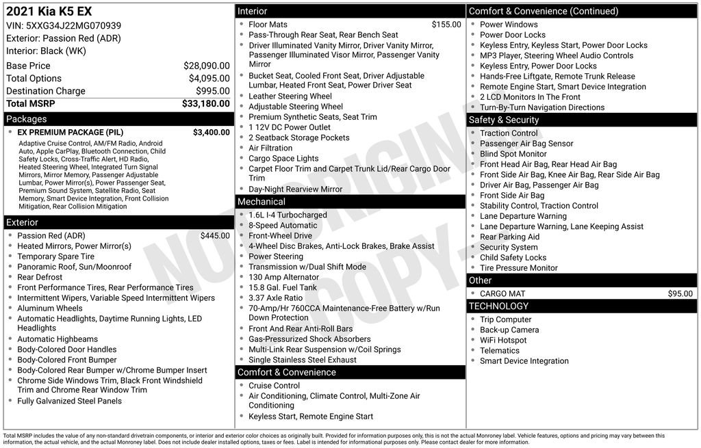 Used 2021 Kia K5 EX w/ EX Premium Package image 37