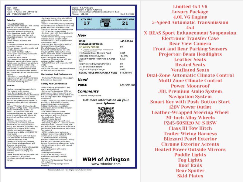 Used 2016 Toyota 4Runner Limited image 2