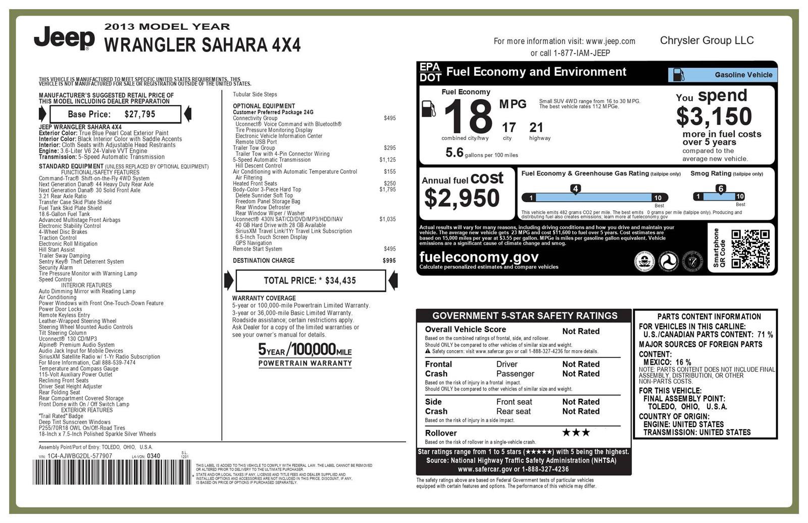 Used 2013 Jeep Wrangler Sahara w/ Connectivity Group image 5