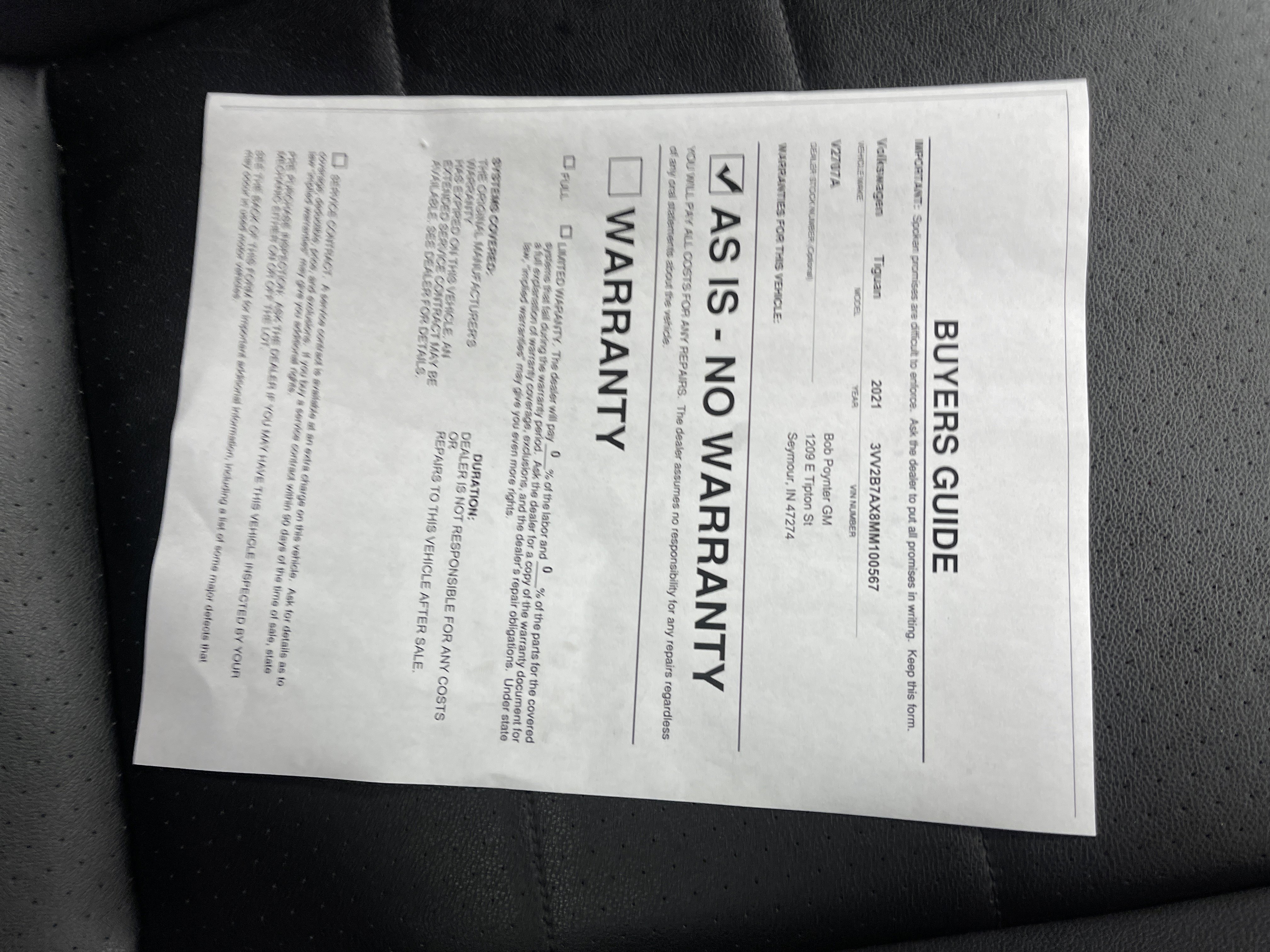 Used 2021 Volkswagen Tiguan SE image 27