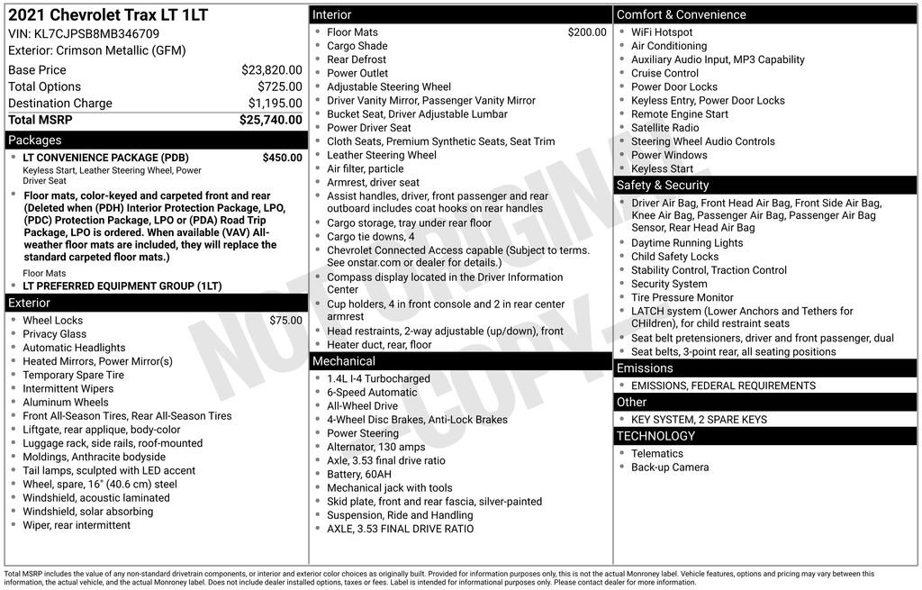 Used 2021 Chevrolet Trax LT w/ LT Convenience Package image 6