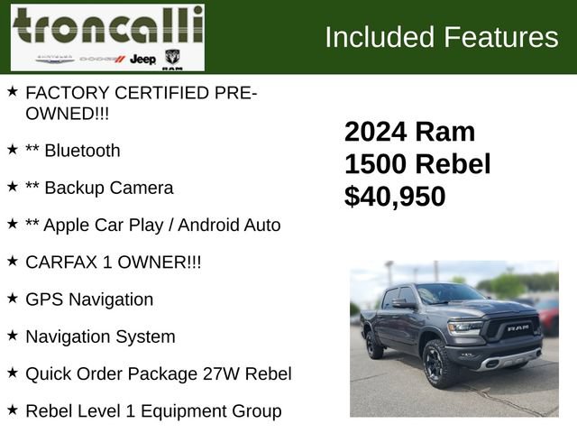 Certified 2024 RAM 1500 Rebel w/ Rebel Level 1 Equipment Group AWD/4WD image 5