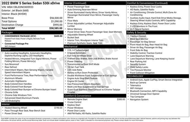 Used 2022 BMW 530i xDrive w/ Convenience Package image 50