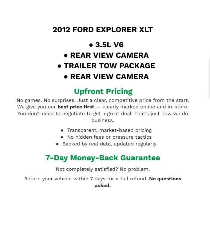 Used 2012 Ford Explorer XLT FWD image 2