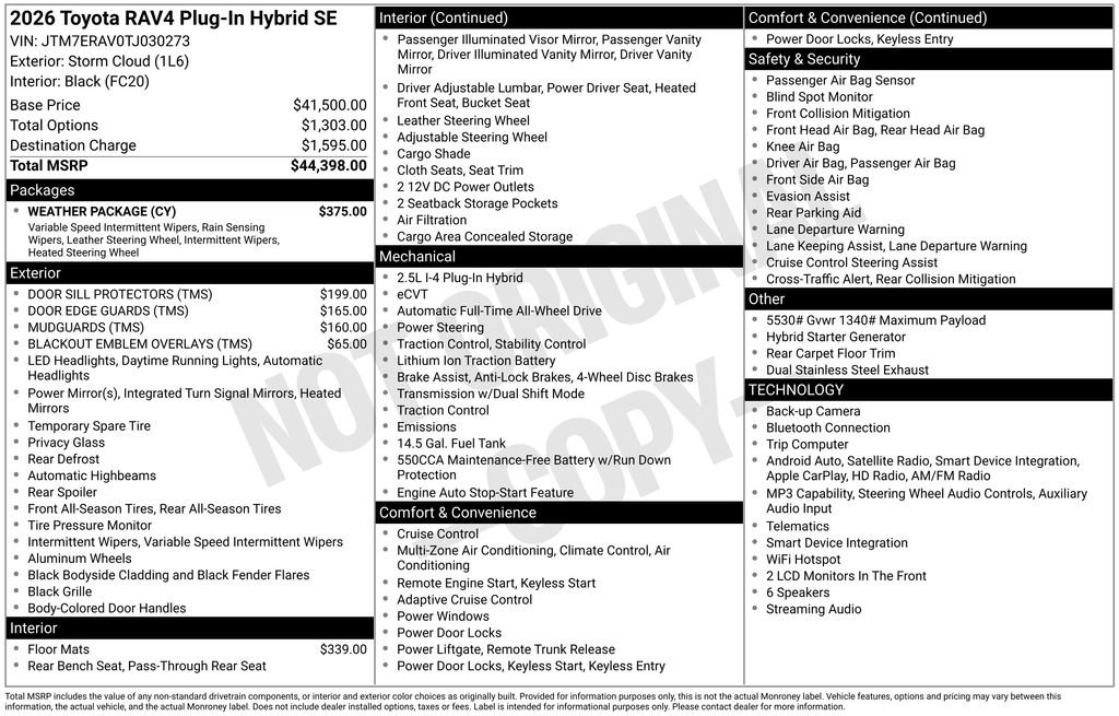 New 2026 Toyota RAV4 SE w/ Weather Package AWD/4WD image 6