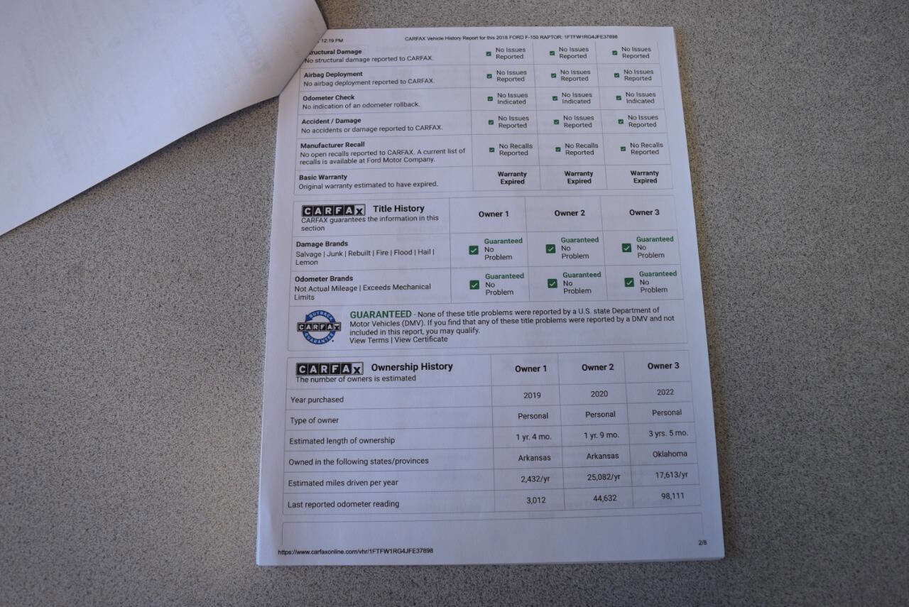 Used 2018 Ford F150 Raptor w/ Equipment Group 802A Luxury image 76