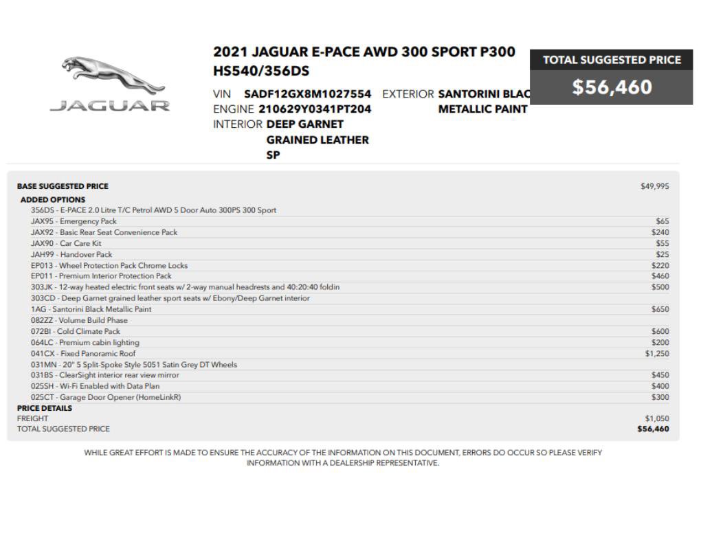 Used 2021 Jaguar E-PACE 300 Sport AWD/4WD image 2