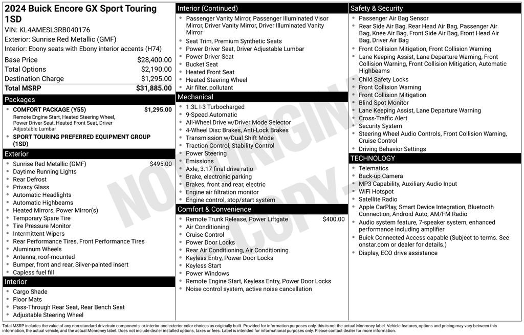 Certified 2024 Buick Encore GX Sport Touring w/ Comfort Package AWD/4WD image 7