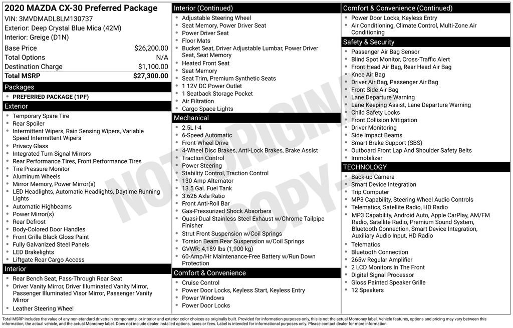 Used 2020 MAZDA CX-30 FWD w/ Preferred Package image 8