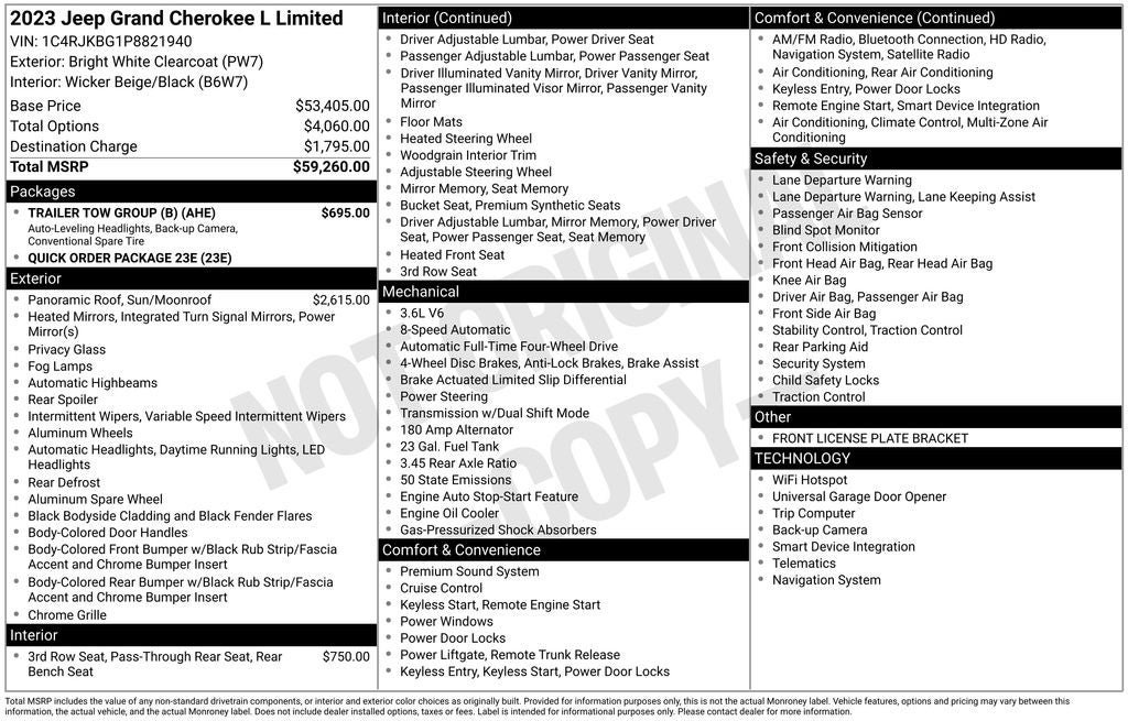 Used 2023 Jeep Grand Cherokee L Limited w/ Trailer Tow Group (B) AWD/4WD image 32