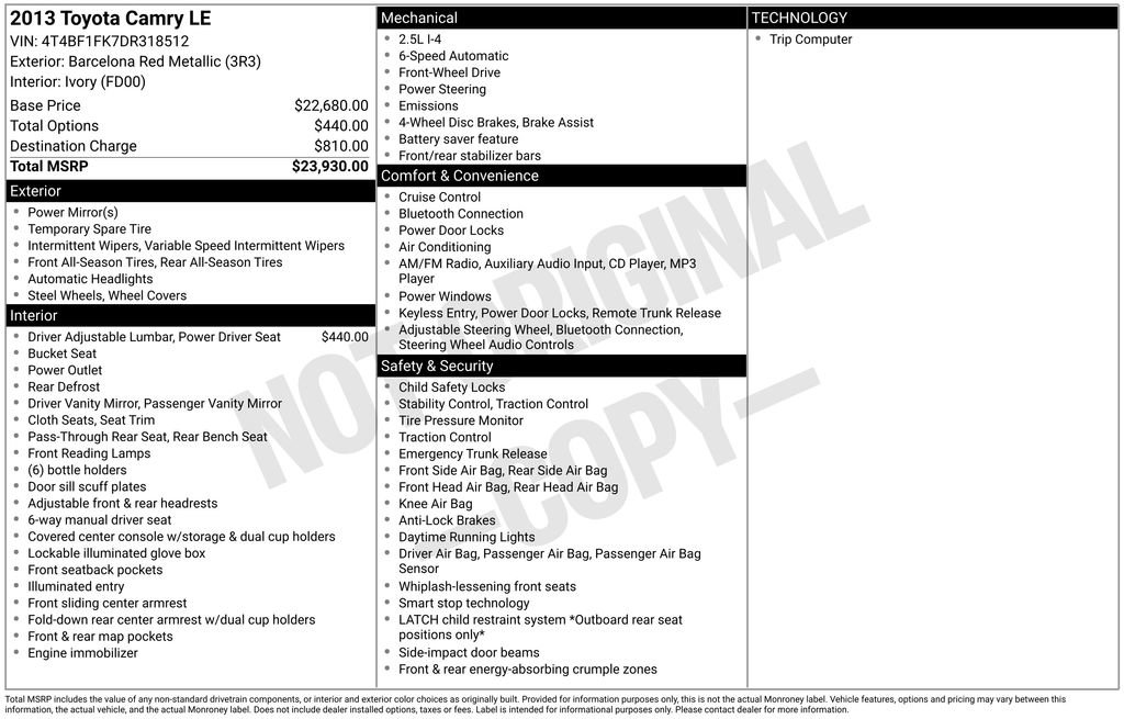Used 2013 Toyota Camry LE image 23