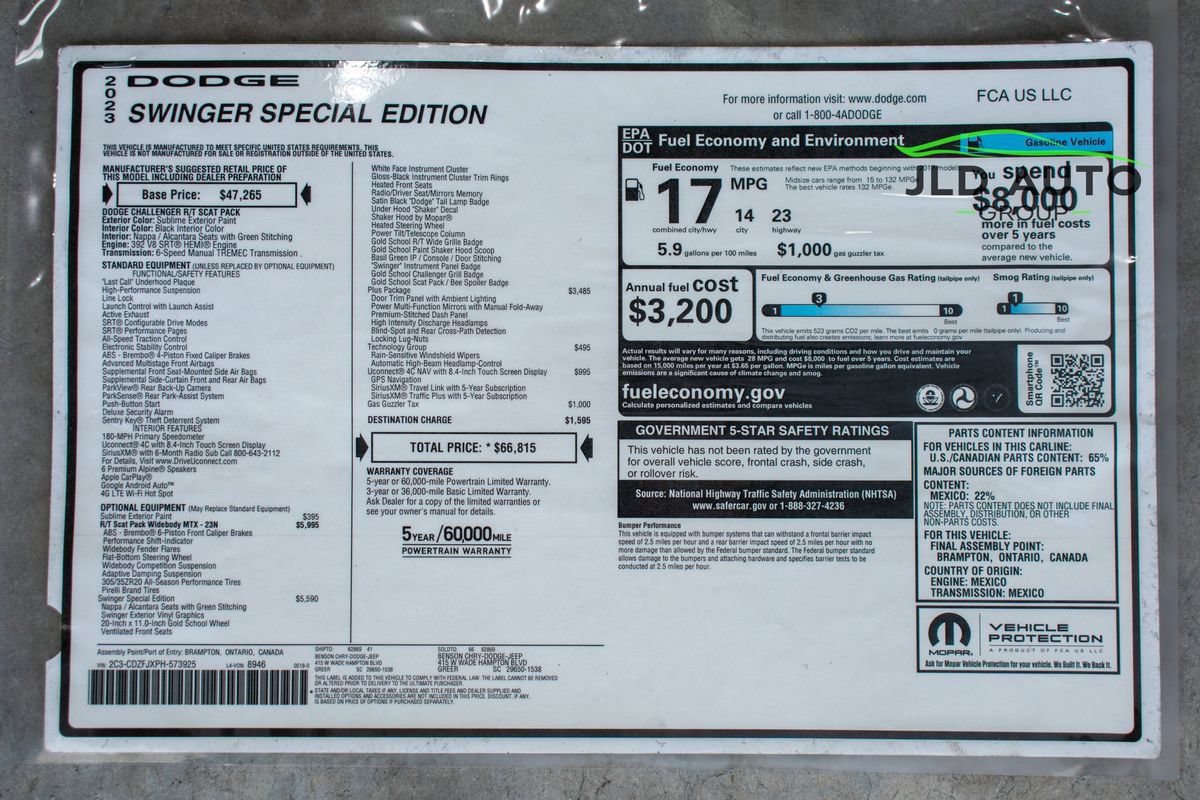 Used 2023 Dodge Challenger R/T Scat Pack RWD image 45