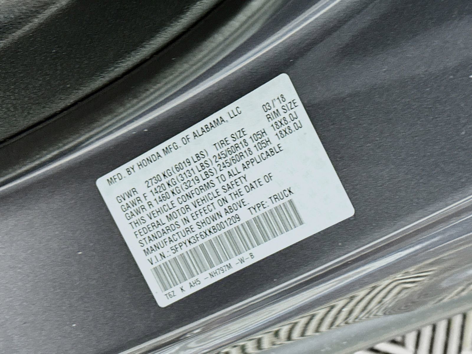 Used 2019 Honda Ridgeline RTL-T image 25