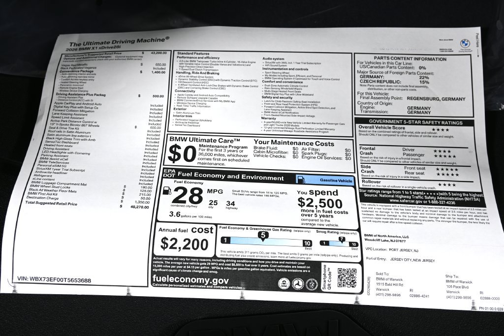 Used 2026 BMW X1 xDrive28i w/ Convenience Package AWD/4WD image 37