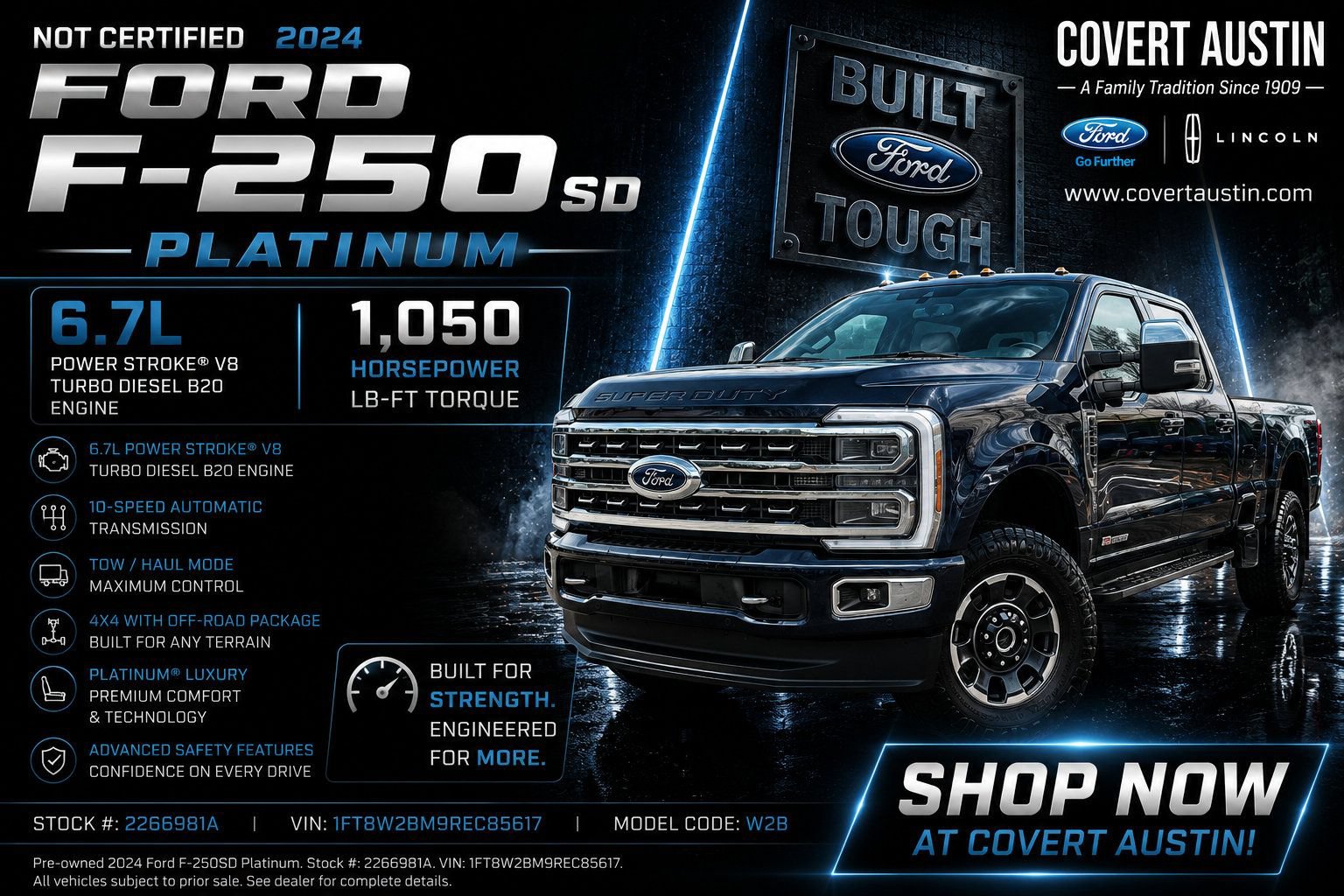 Certified 2024 Ford F250 Platinum w/ Tremor Off-Road Package