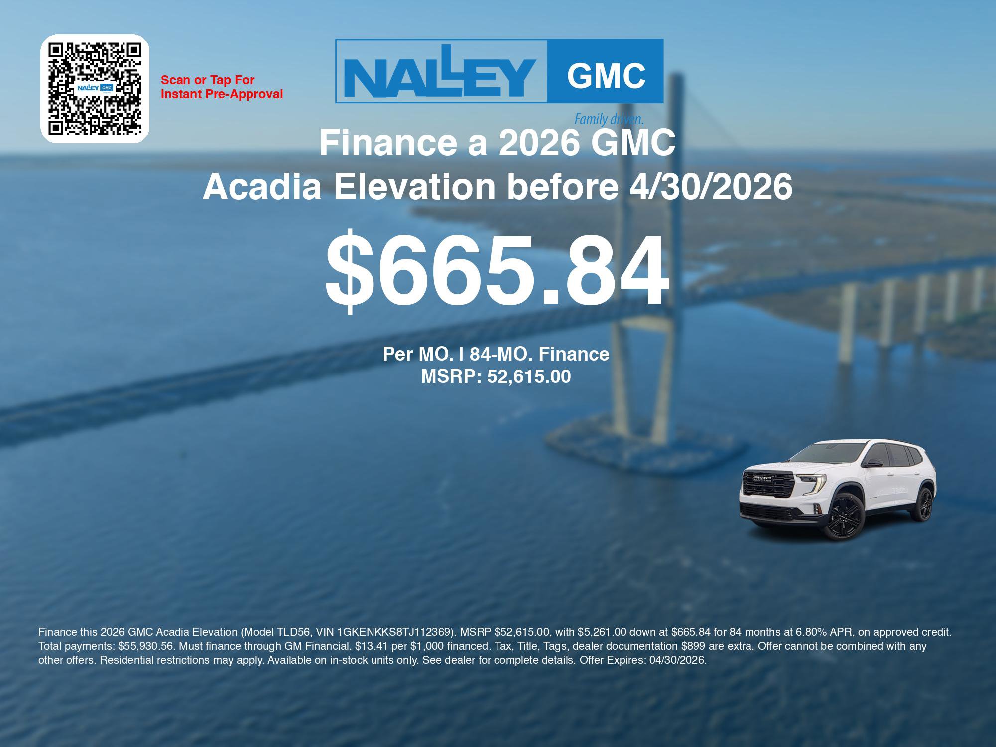New 2026 GMC Acadia Elevation w/ Black Edition image 7