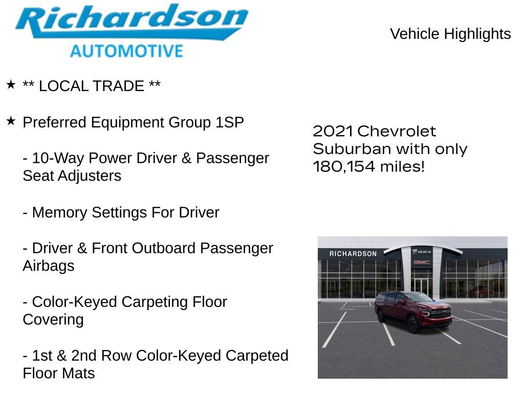Used 2021 Chevrolet Suburban RST w/ Luxury Package AWD/4WD image 11