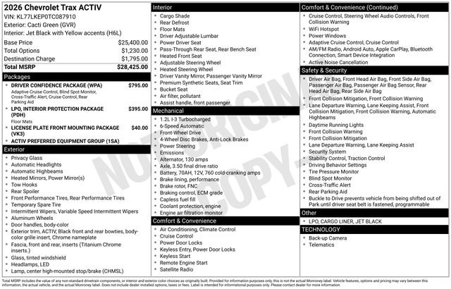 New 2026 Chevrolet Trax ACTIV w/ Driver Confidence Package image 28