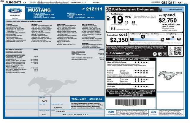 Used 2016 Ford Mustang GT w/ Enhanced Security Package RWD image 2