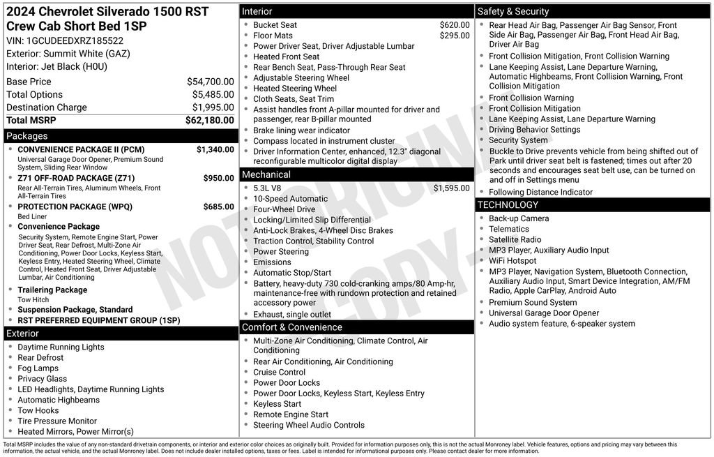 Used 2024 Chevrolet Silverado 1500 RST w/ Convenience Package II AWD/4WD image 15